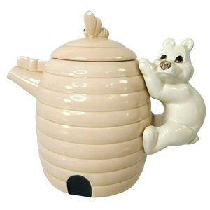 VTG 1981 Quon Quon Honey Bear Beehive Bee Hive Teapot Japan Ceramic MCMLXXXI